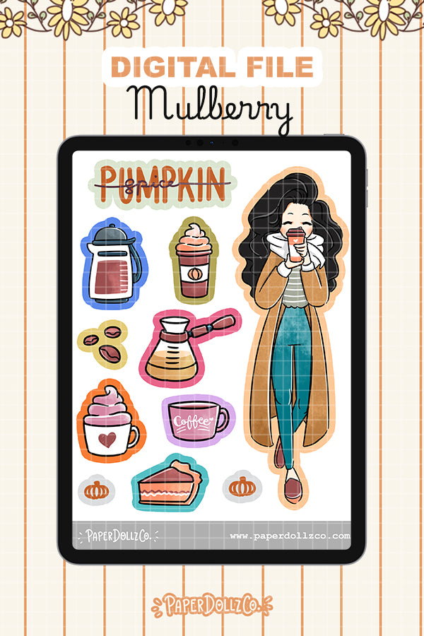 Pumpkin Spice Digital File | Mulberry | PaperDollzCo