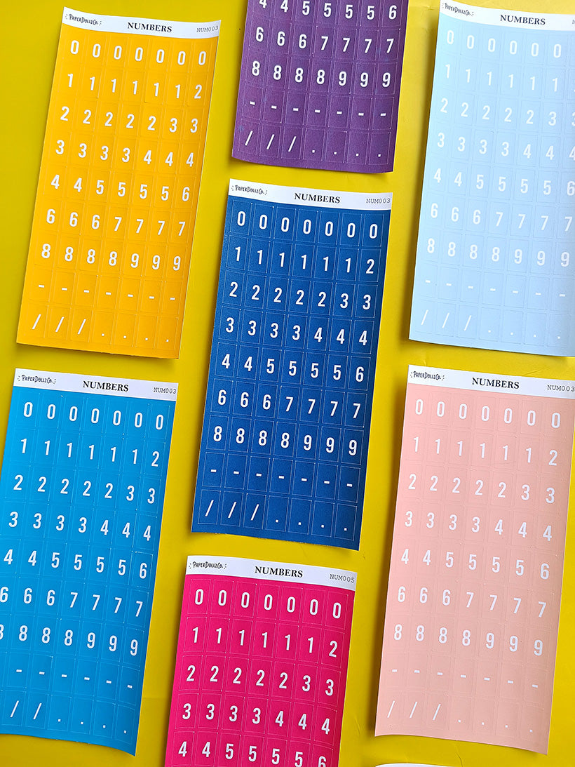 Number Sticker | PaperDollzCo Planner | num003