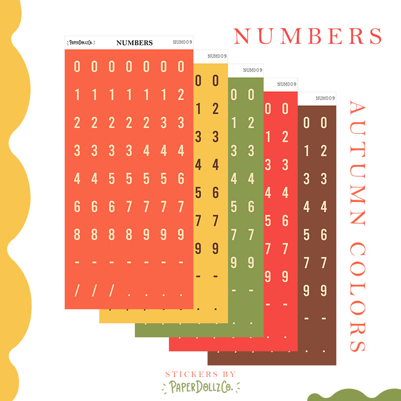 Number Sticker | PaperDollzCo Planner | num009