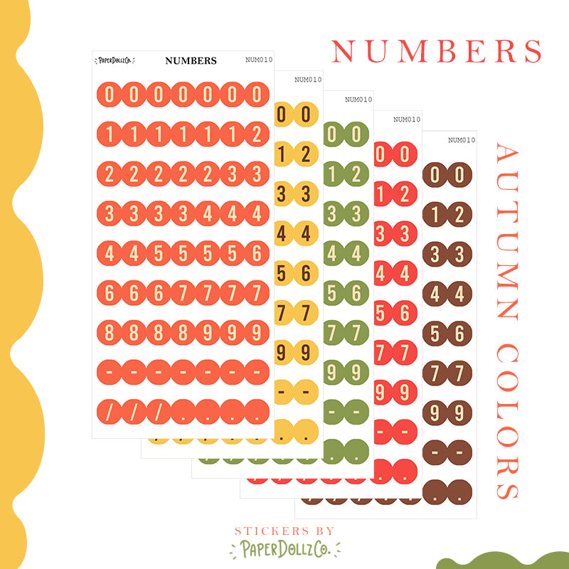 Number Sticker | PaperDollzCo Planner | num010
