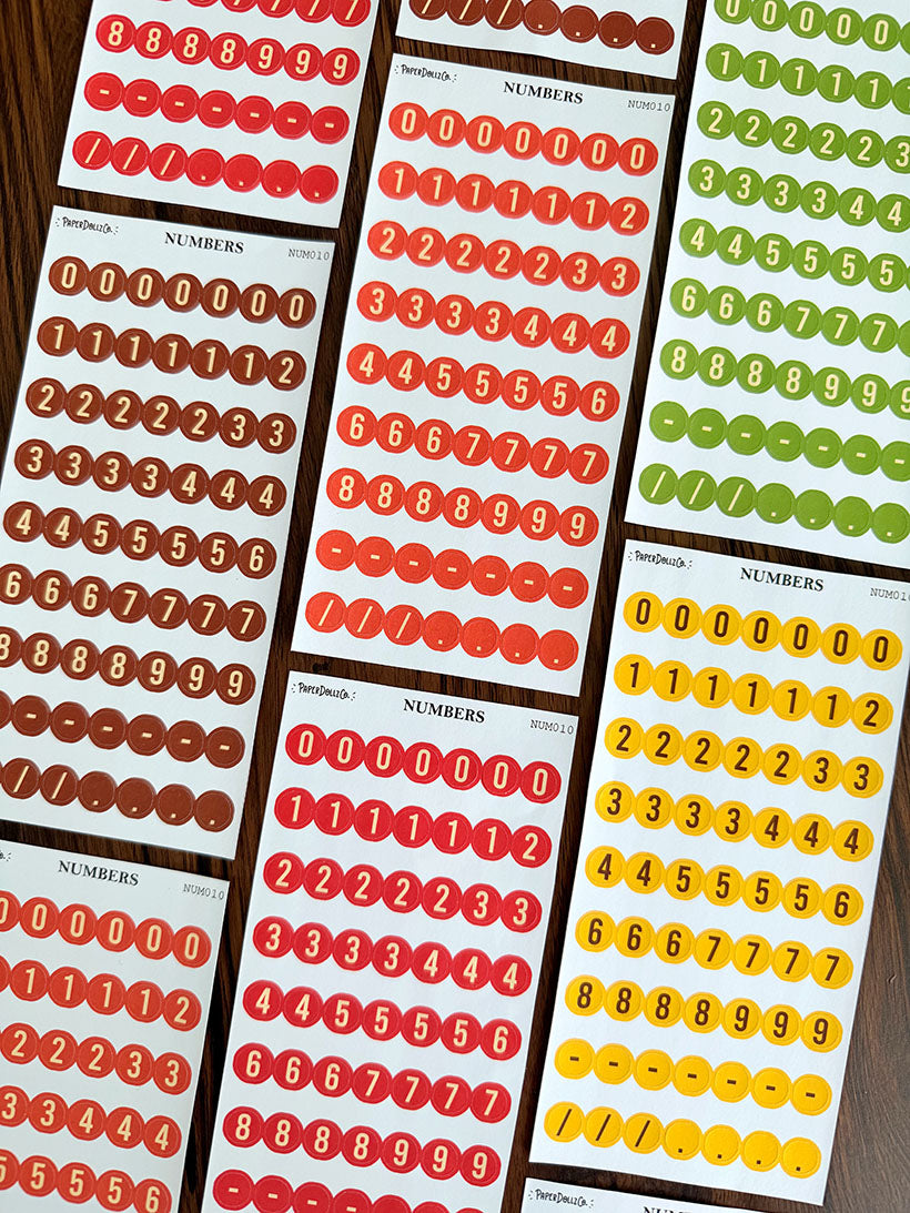 Number Sticker | PaperDollzCo Planner | num010