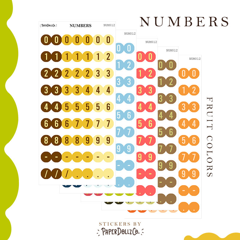 Number Sticker | PaperDollzCo | num012