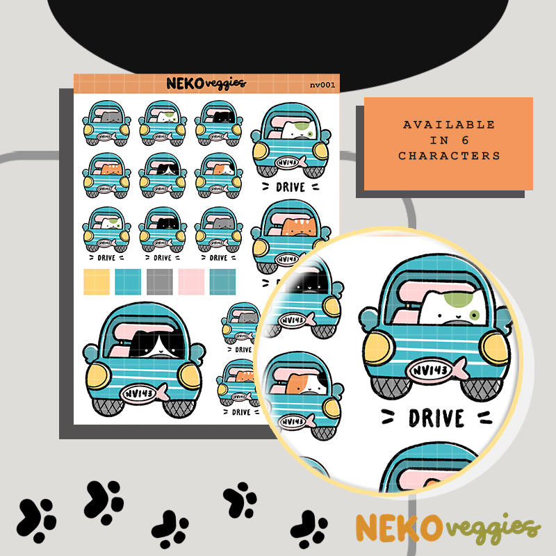 Drive | Activity | Neko Veggies Sticker | nv001