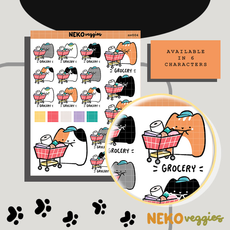 Grocery | Activity | Neko Veggies Sticker | nv004