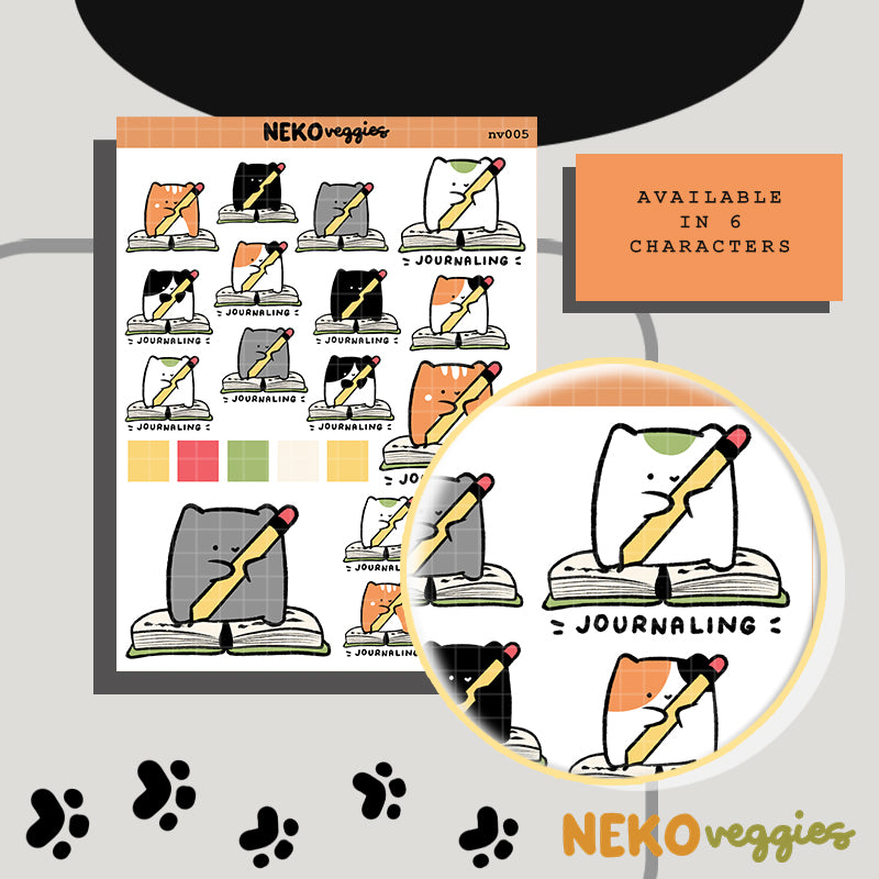 Journaling | Activity | Neko Veggies Sticker | nv005