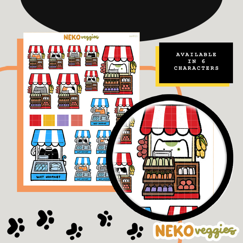 Wet Market Stickers | Activity | Neko Veggies Sticker | nv011