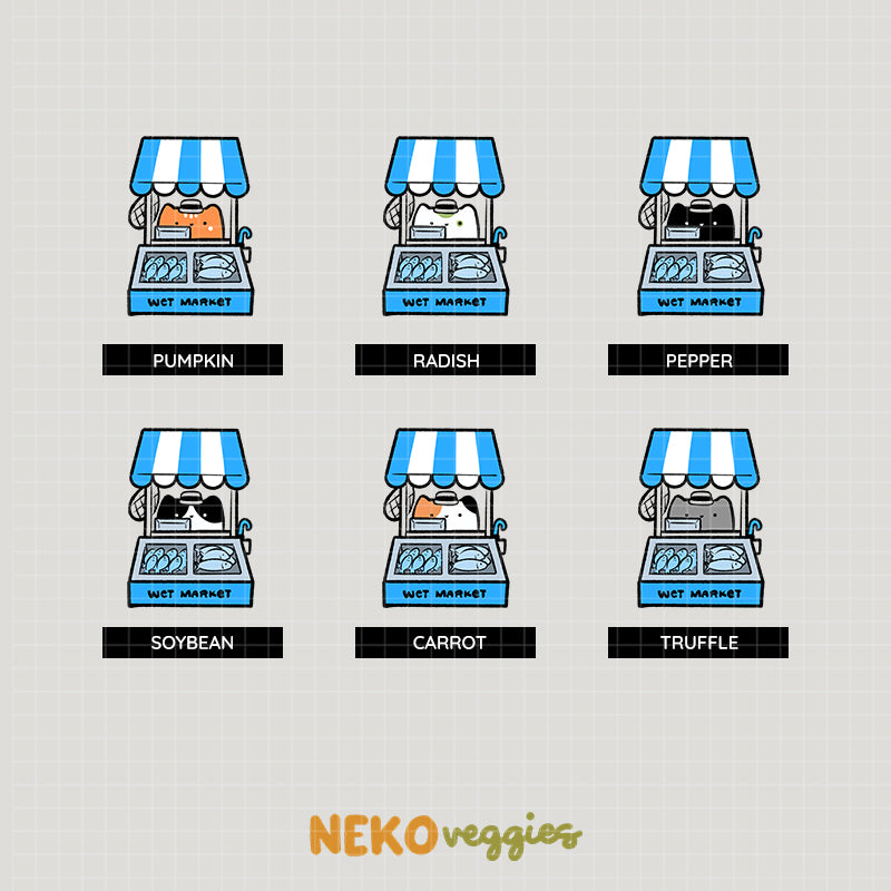 Wet Market Stickers | Activity | Neko Veggies Sticker | nv011