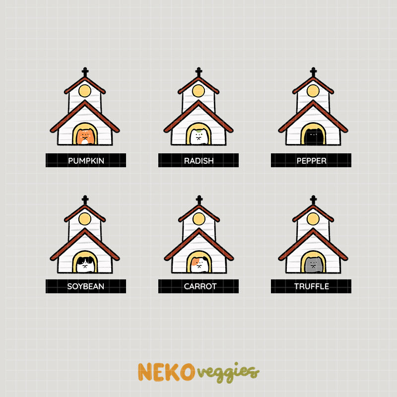 Church Stickers | Activity | Neko Veggies Sticker | nv012