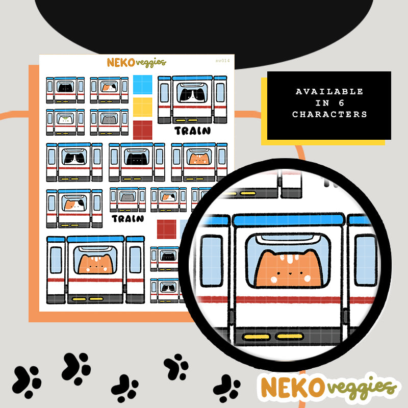 Train Stickers | Activity | Neko Veggies Sticker | nv014