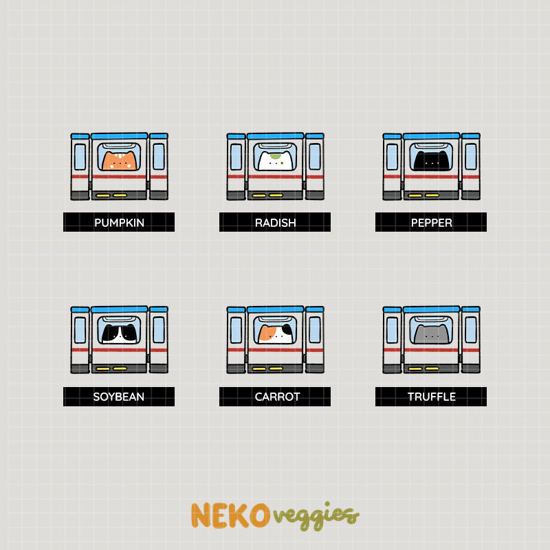Train Stickers | Activity | Neko Veggies Sticker | nv014