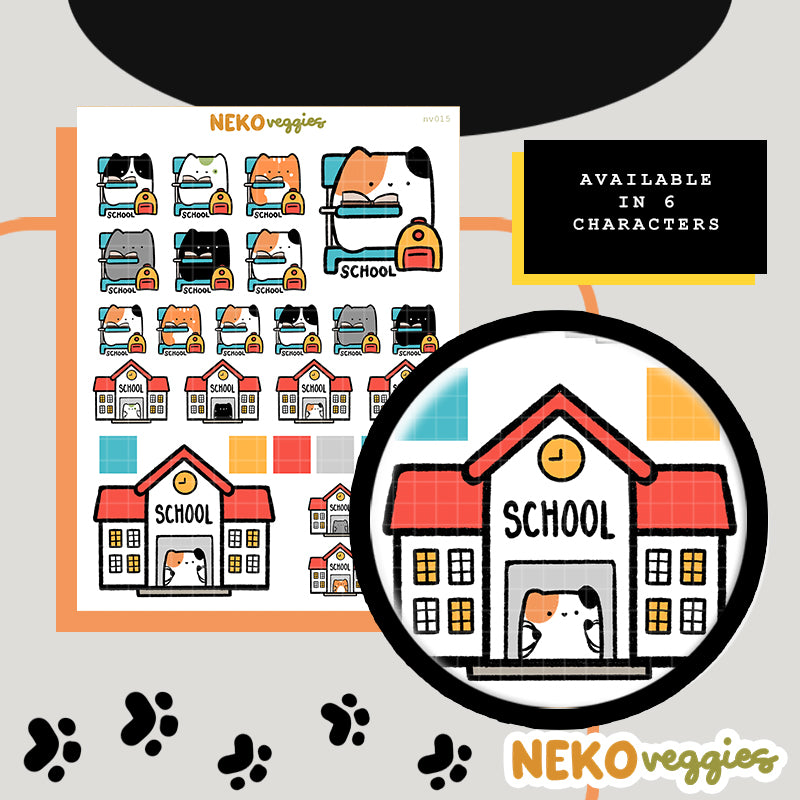 School Stickers | Activity | Neko Veggies Sticker | nv015