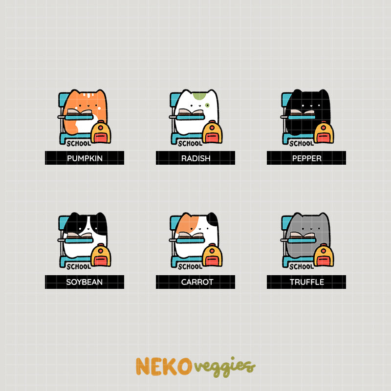 Travel Airport Stickers | Activity | Neko Veggies Sticker | nv016