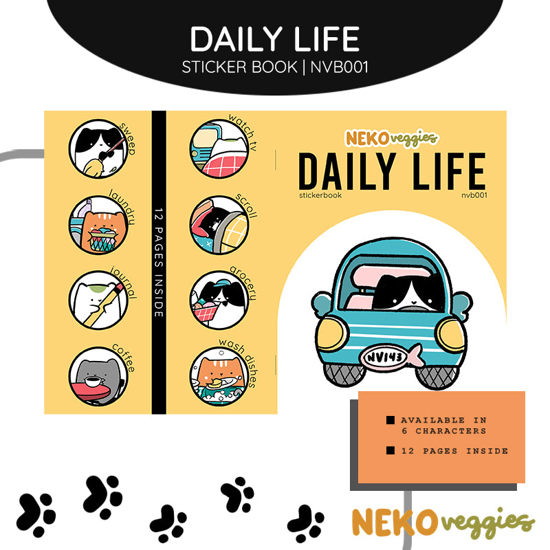 Daily Life Neko Veggies Sticker Book | nvb001