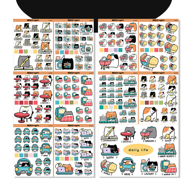 Daily Life Neko Veggies Sticker Book | nvb001