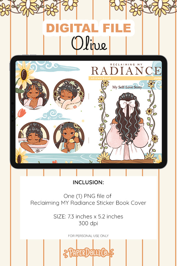 Reclaiming My Radiance Sticker Book Digital File | Olive | PaperDollzCo