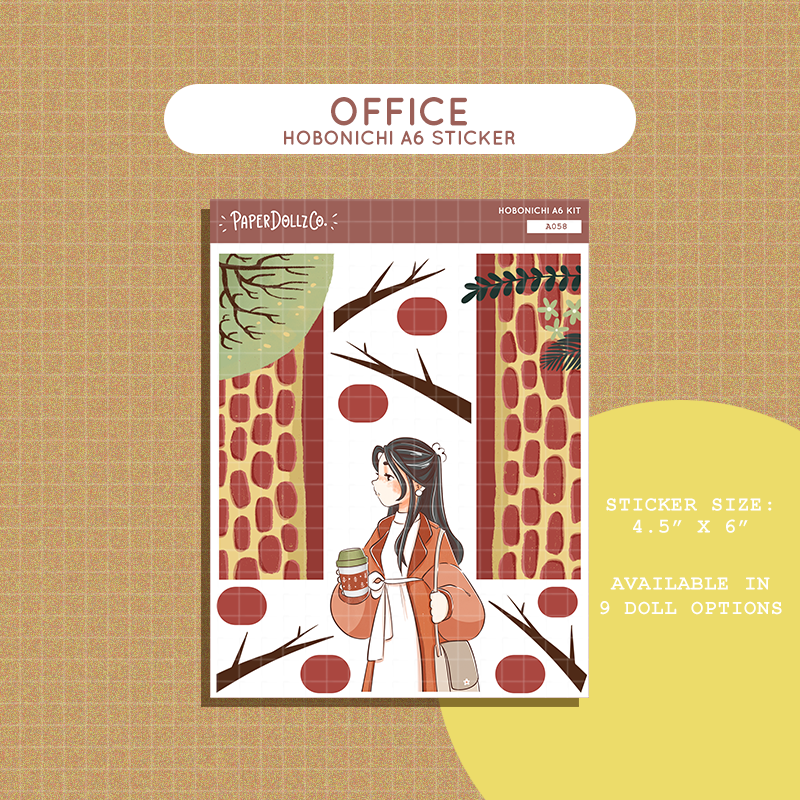 Office Fabulous Fall Hobonichi A6 Daily Sticker Kit - a058