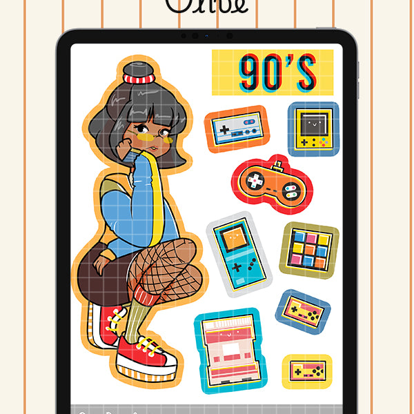 90s Digital File | Olive | PaperDollzCo