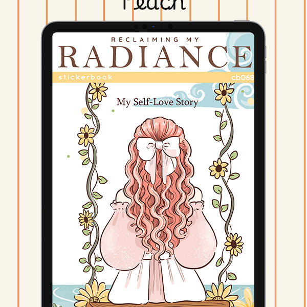 Reclaiming My Radiance Sticker Book Digital File | Peach | PaperDollzCo