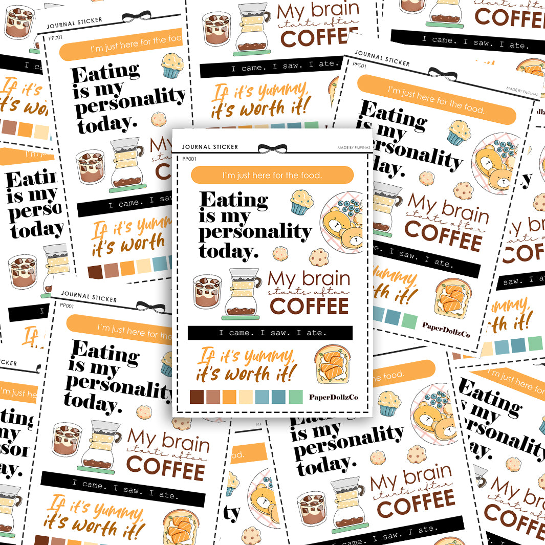 All About Food | Text Stickers Series | PP001