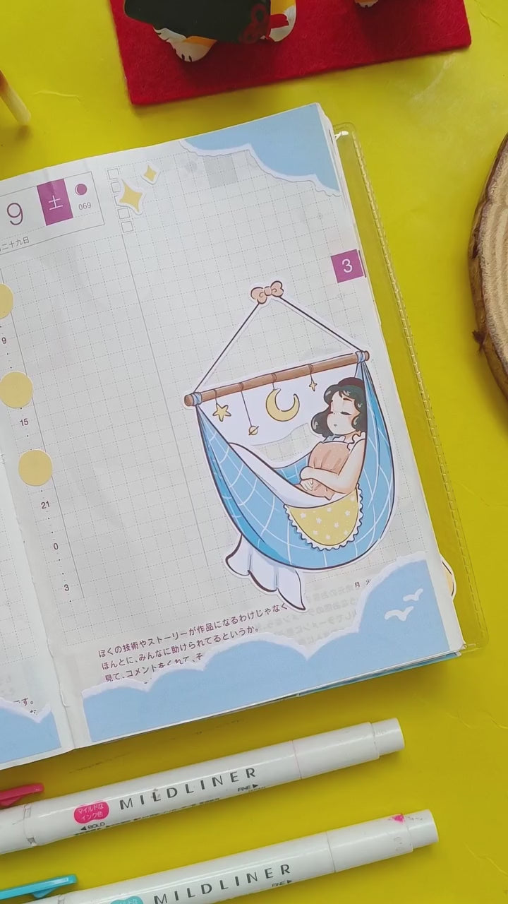 Placid Sweet Dreams Hobonichi A6 Daily Sticker Kit - a050