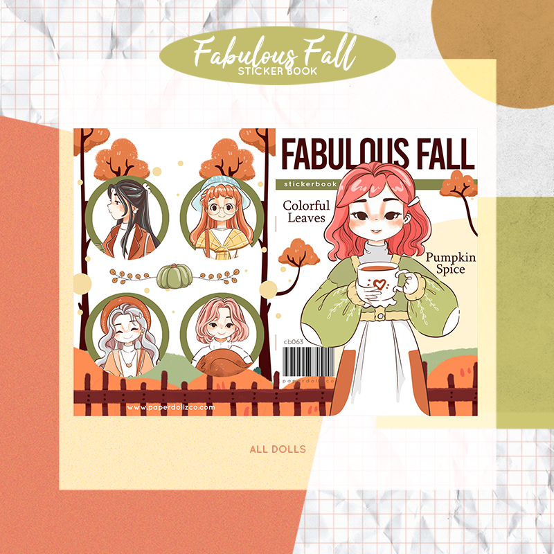 Fabulous Fall PaperDollzCo Planner Sticker Book | CB063