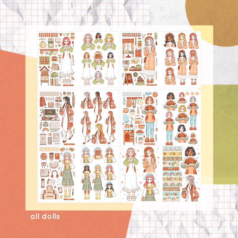 Fabulous Fall PaperDollzCo Planner Sticker Book | CB063