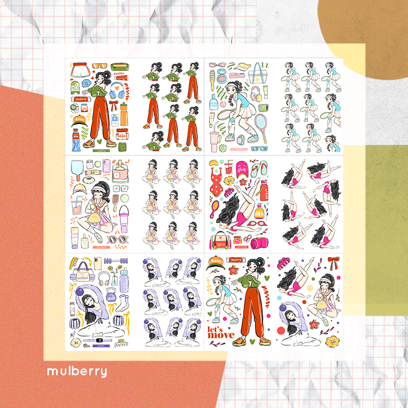 Body in Motion  | PaperDollzCo | Sticker Book | CB076