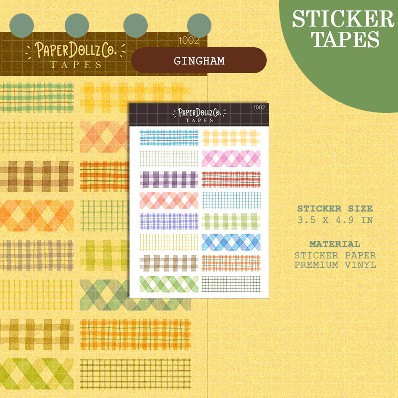 Gingham | PaperDollzCo | Sticker Tape | t002