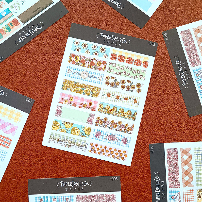 Flowers | PaperDollzCo | Sticker Tape | t003