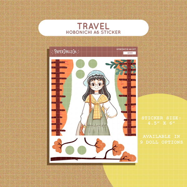 Travel Fabulous Fall Hobonichi A6 Daily Sticker Kit - a060