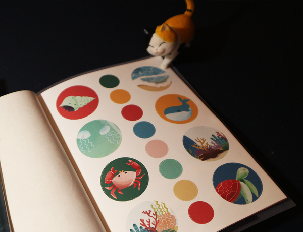 Sea - Geometric Aesthetic Sticker Book | fb006