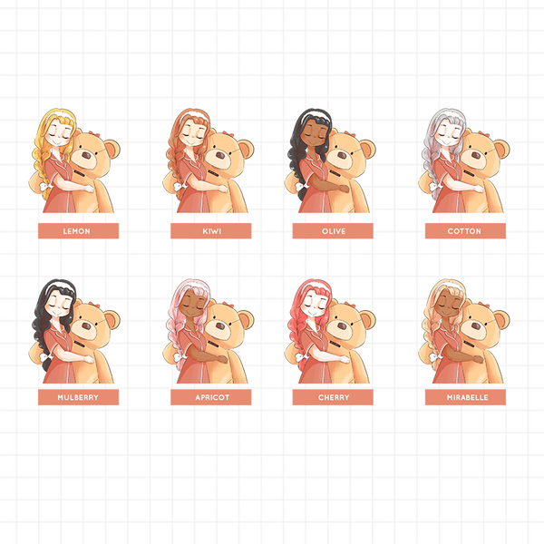 Teddy Bear PaperDollzCo Planner Stickers | J269