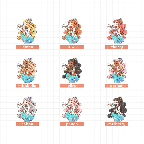 Zoophilist The Modern Mermaids Paperdollzco Planner Stickers | J357