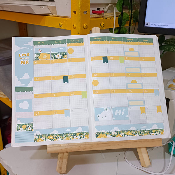New Year, Lake and Flowers Hobonichi Cousin Monthly Stickers ( set of 2 )