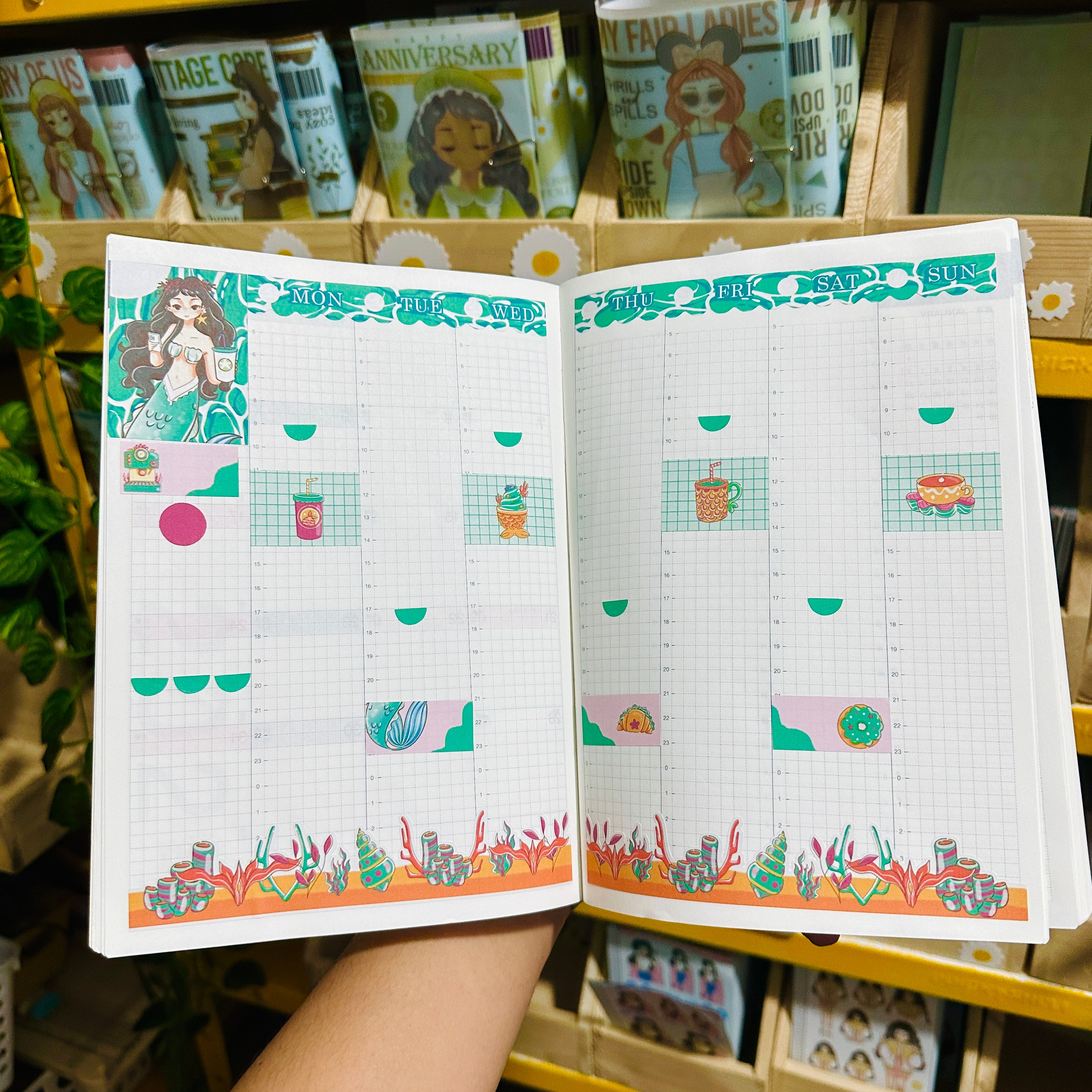 Coffeeholic The Modern Mermaids Hobonichi Cousin Weekly Kit | hcwk001