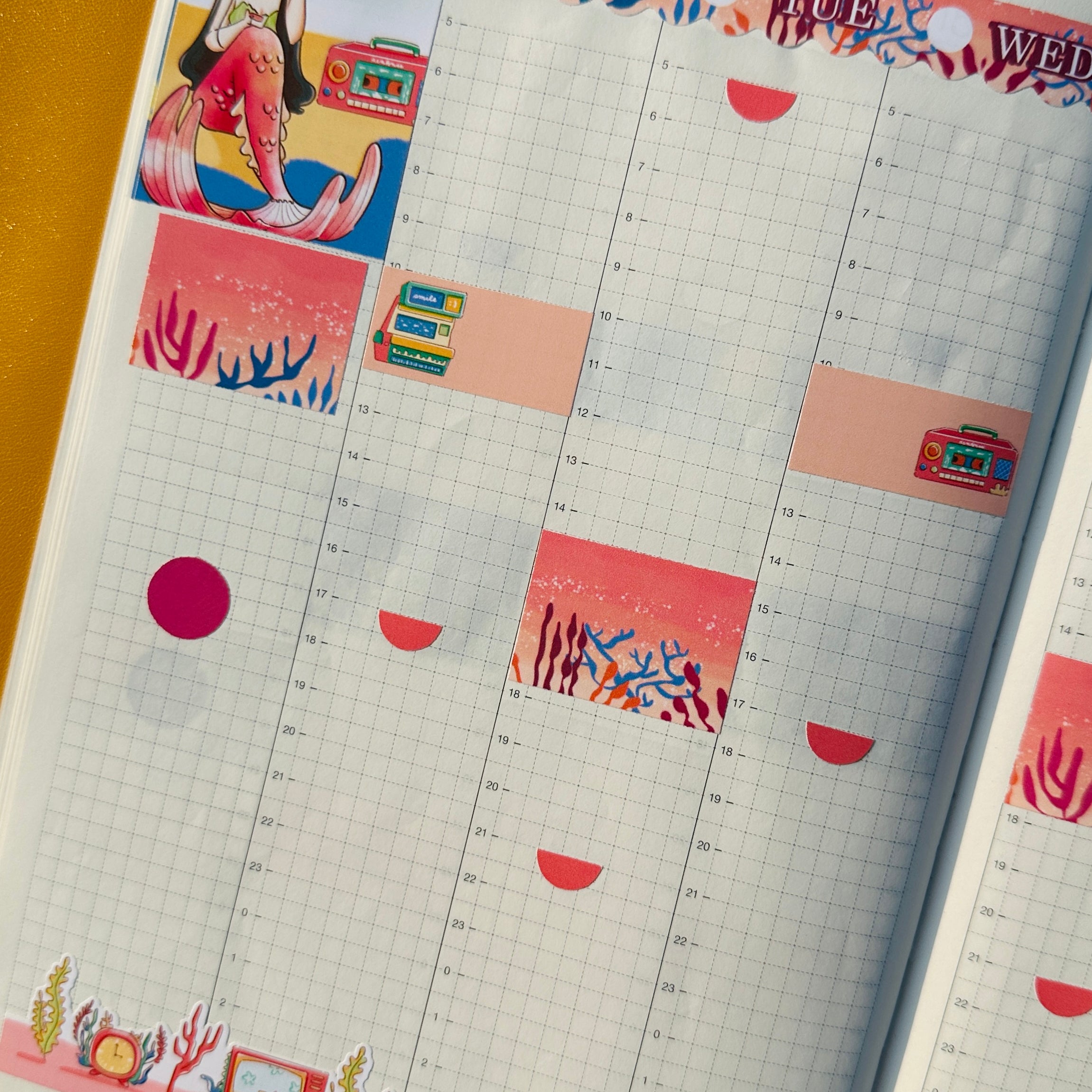 Retro The Modern Mermaids Hobonichi Cousin Weekly Kit | hcwk005