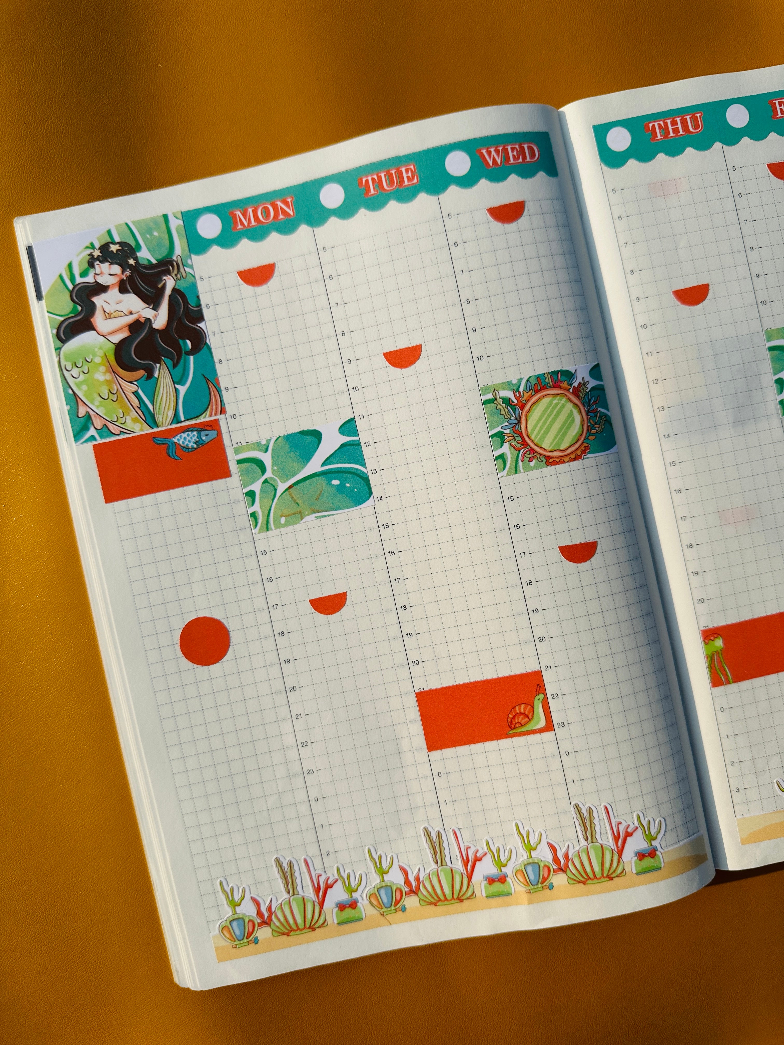 Stylish The Modern Mermaids Hobonichi Cousin Weekly Kit | hcwk002