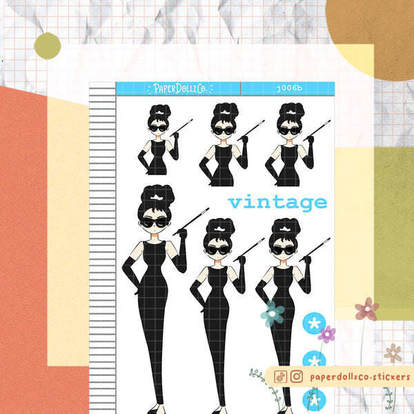 PaperDollzCo Vintage Planner Sticker | J006b