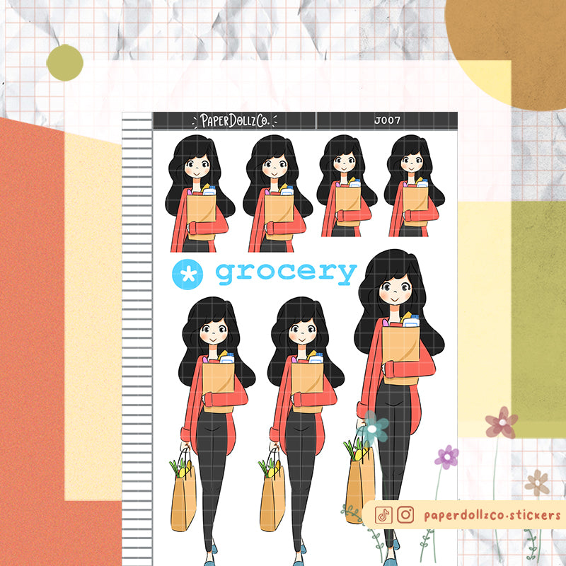 PaperDollzCo Grocery Planner Sticker | J007a