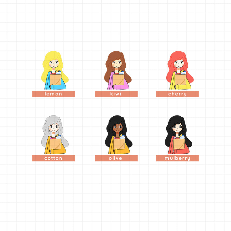PaperDollzCo Grocery Planner Sticker | J007a