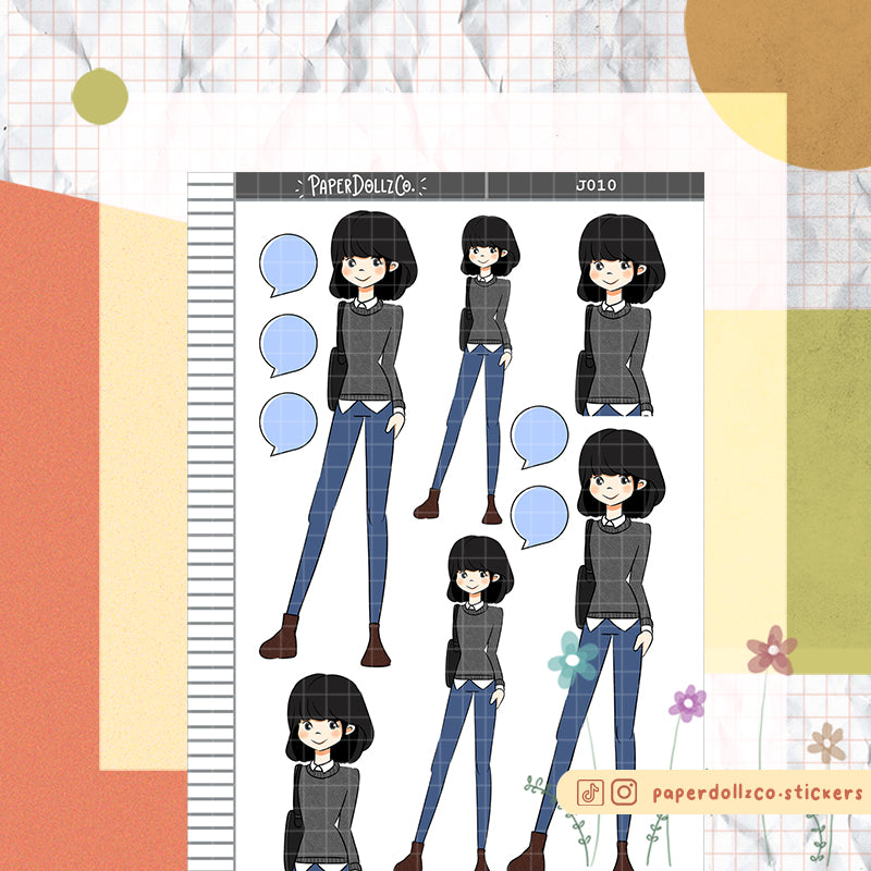 PaperDollzCo Office Casual Planner Sticker | J010a