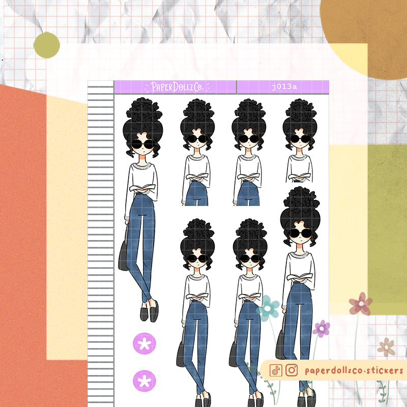 PaperDollzCo Book Lover Planner Sticker | J013a