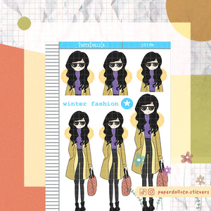 PaperDollzCo Winter Fashion Planner Sticker | J019b