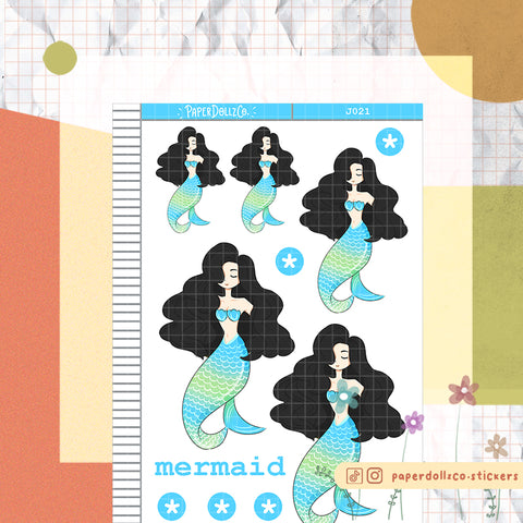 PaperDollzCo Mermaid Planner Sticker | J021a