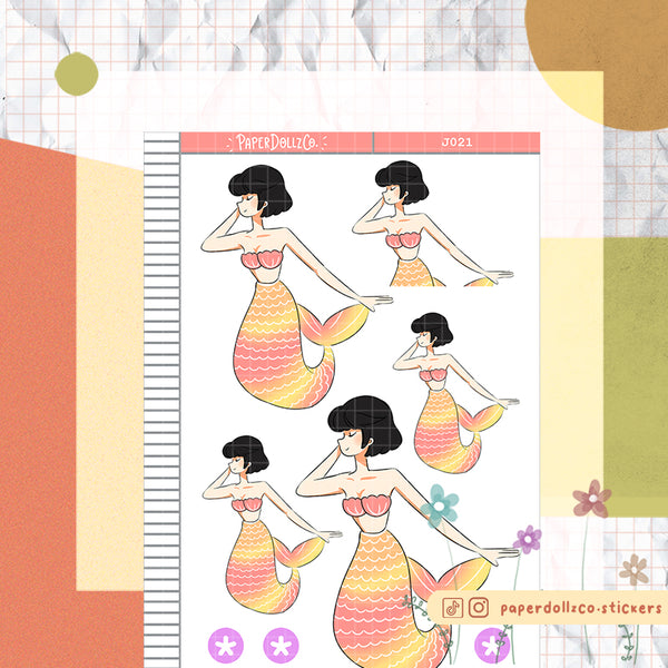 PaperDollzCo Mermaid Planner Sticker | J021b