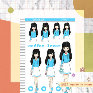 PaperDollzCo Coffee Lover Planner Sticker | J023b