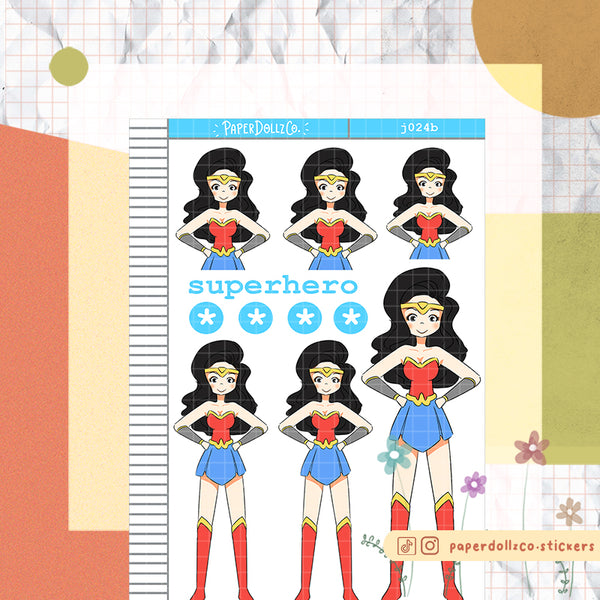 PaperDollzCo Superheroes Planner Sticker | J024b