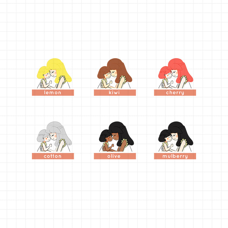 PaperDollzCo Mother and Daughter Planner Sticker | J047a