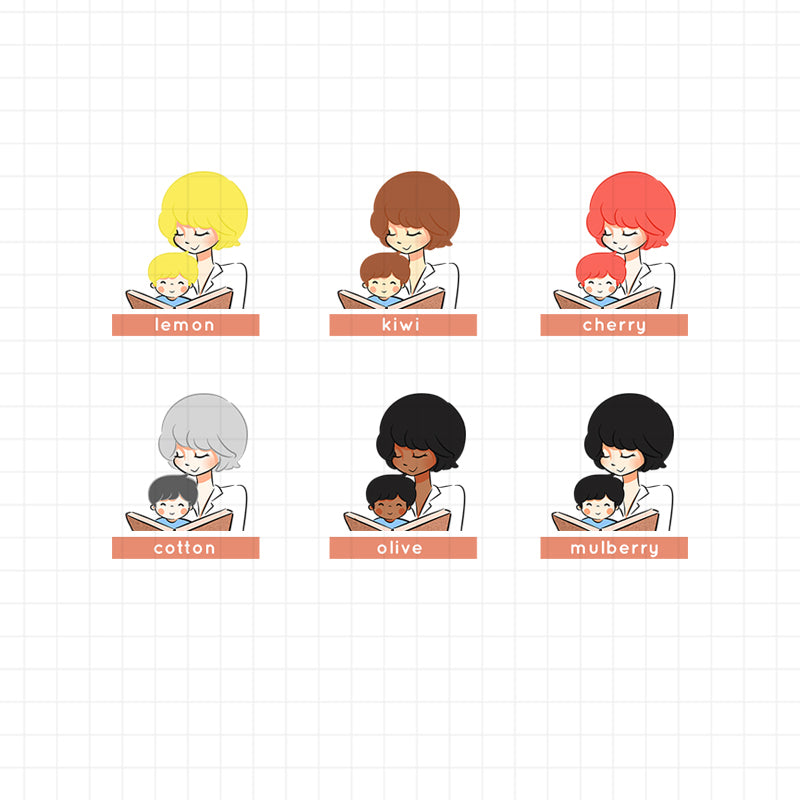 PaperDollzCo Mother and Son Planner Sticker | J048b