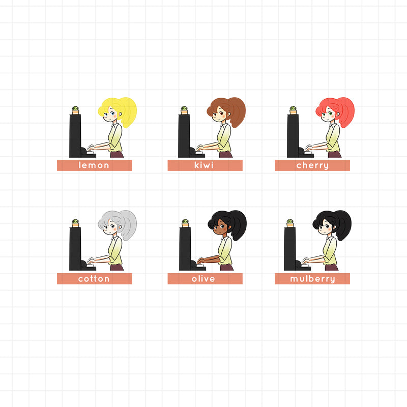 PaperDollzCo Pianist Planner Sticker | J049a